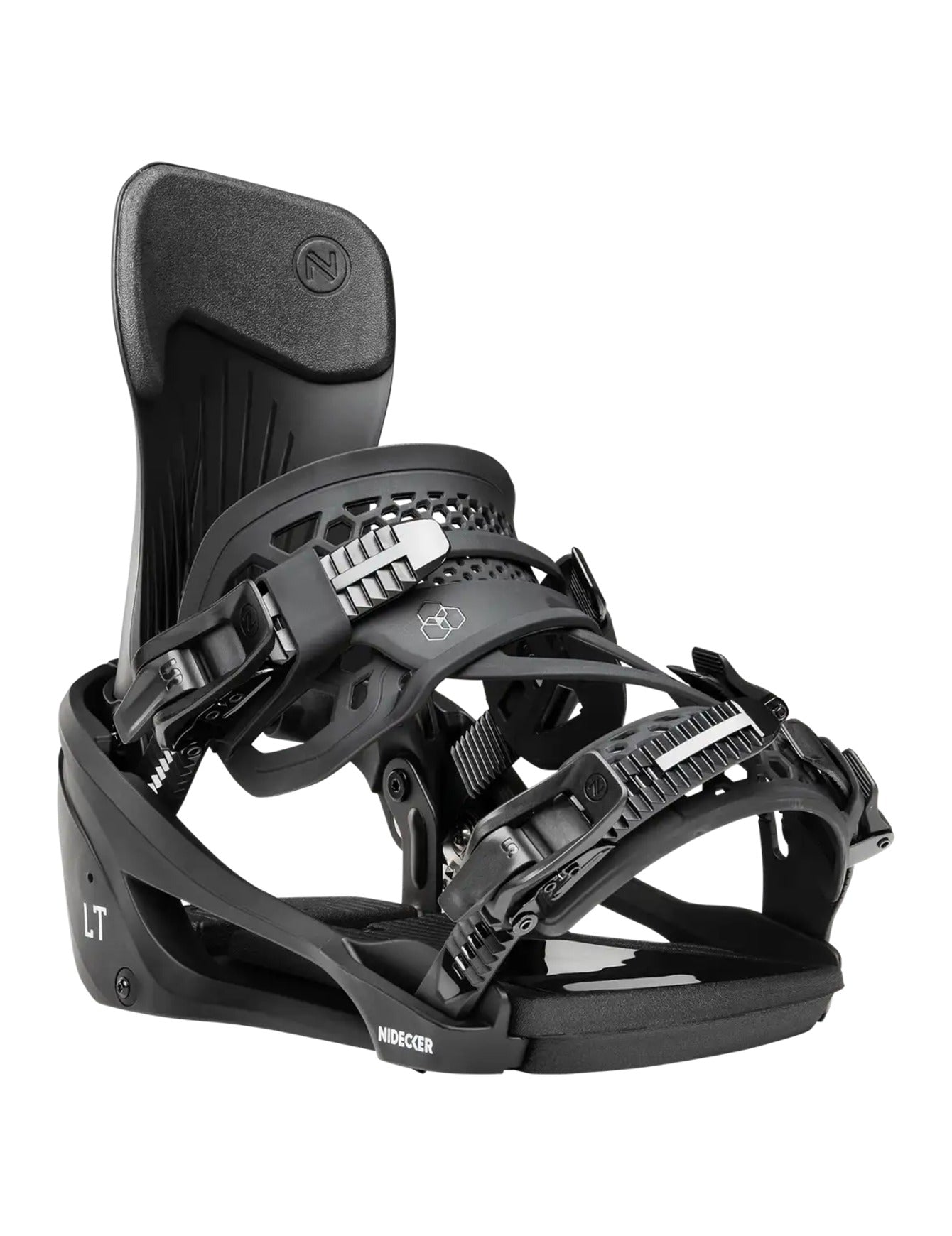 Nidecker LT Supermatic Snowboard Binding 2027 Black front three-quarter view